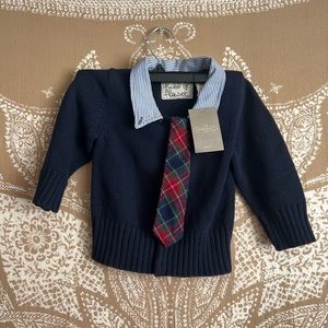 NWT Anthropologie Field Flower Cotton Sweater with Tie